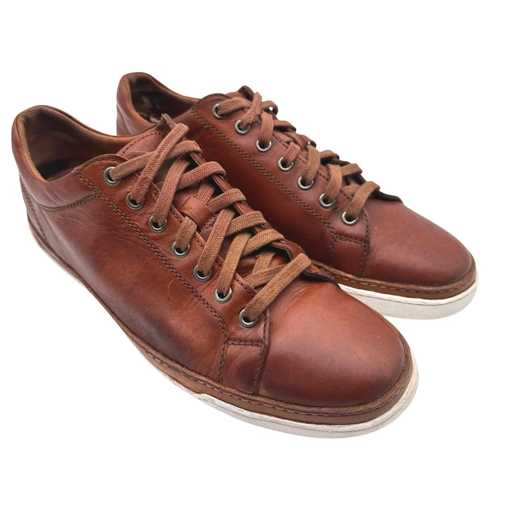 Allen Edmonds Porter Derby Sneakers Mens 8.5 D Tan Leather Low Top Portugal